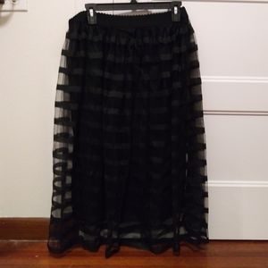 Metro Wear Sheer striped midi skirt